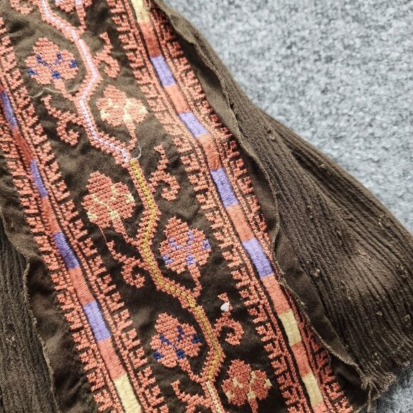 Free People Day Glow Mini Dress Size Small Boho Embroidered Raw Edge Open Back - Picture 7 of 16